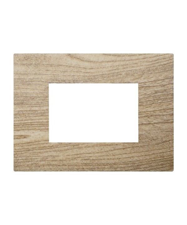 ETTROIT Placca Plastica Serie Venus 3P Colore Legno Scuro Compatibile Con Vimar Arke