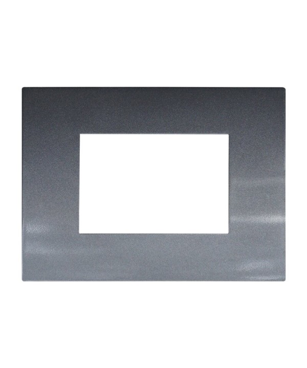 ETTROIT Placca Plastica Serie Venus 3P Colore Acciaio Scuro Compatibile Con Vimar Arke