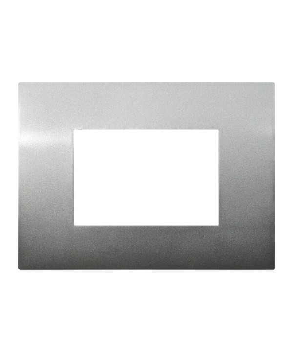 ETTROIT Placca Plastica Serie Venus 3P Colore Titanio Compatibile Con Vimar Arke