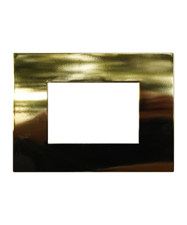 ETTROIT Placca Plastica Serie Venus 3P Colore Oro Lucido Compatibile Con Vimar Arke