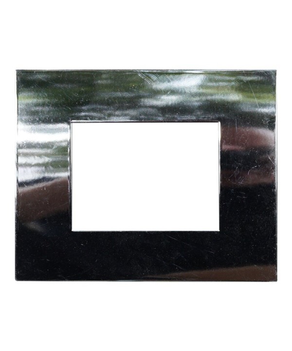 ETTROIT Placca Plastica Serie Venus 3P Colore Cromato Lucido Compatibile Con Vimar Arke