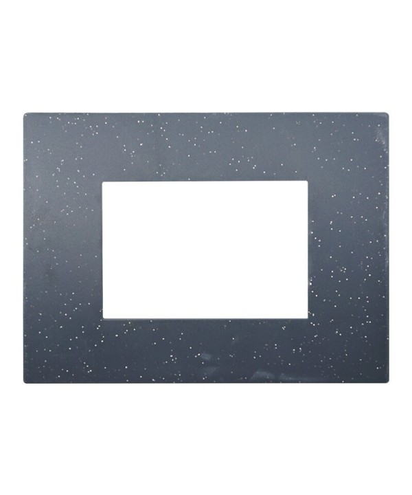 ETTROIT Placca Plastica Serie Venus 3P Colore Nero Brillante Compatibile Con Vimar Arke