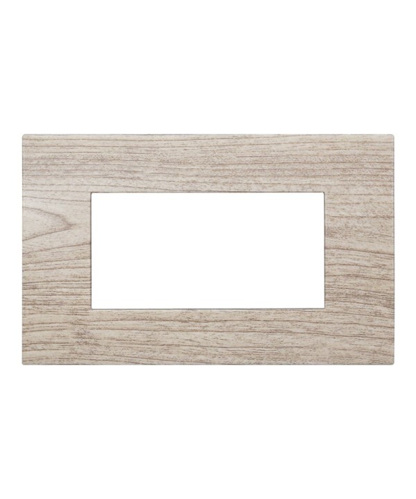 ETTROIT Placca Plastica Serie Venus 4P Colore Legno Chiaro Compatibile Con Vimar Arke