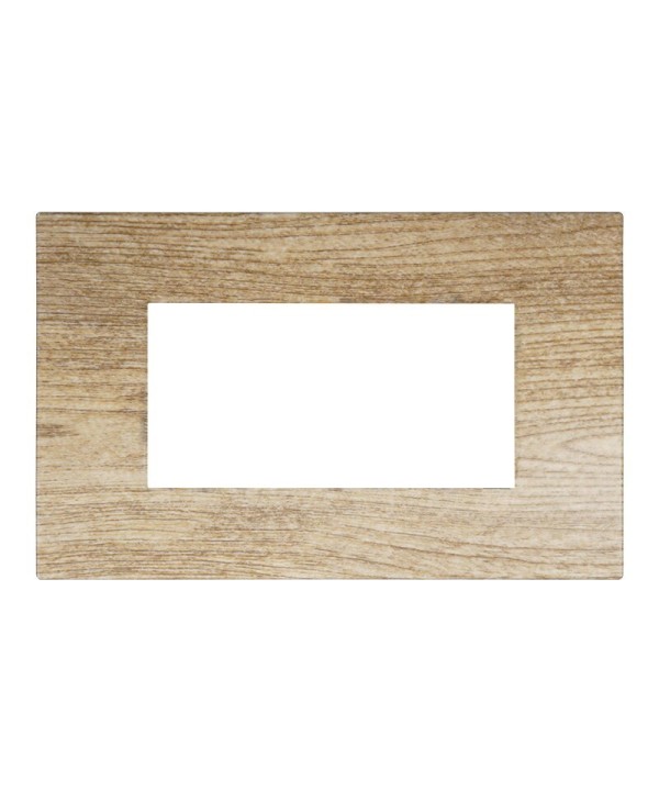 ETTROIT Placca Plastica Serie Venus 4P Colore Legno Scuro Compatibile Con Vimar Arke