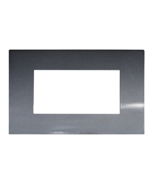 ETTROIT Placca Plastica Serie Venus 4P Colore Acciaio Scuro Compatibile Con Vimar Arke