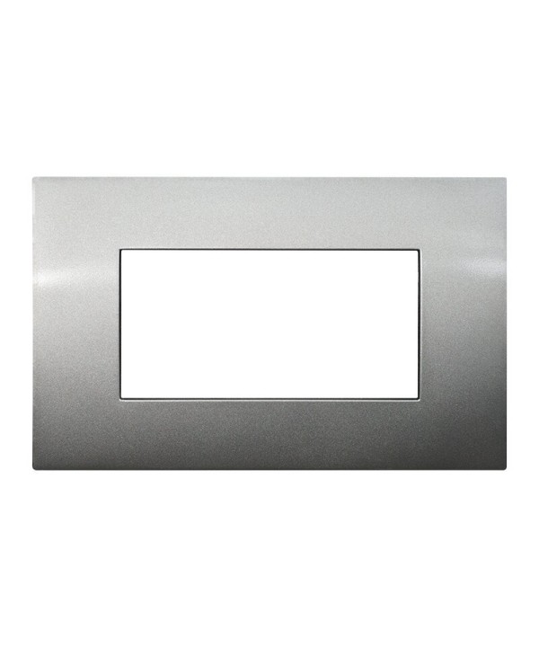 ETTROIT Placca Plastica Serie Venus 4P Colore Titanio Compatibile Con Vimar Arke