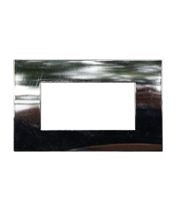 ETTROIT Placca Plastica Serie Venus 4P Colore Cromato Lucido Compatibile Con Vimar Arke