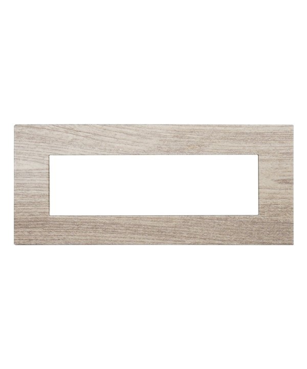 ETTROIT Placca Plastica Serie Venus 7P Colore Legno Chiaro Compatibile Con Vimar Arke
