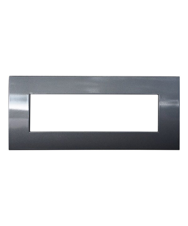ETTROIT Placca Plastica Serie Venus 7P Colore Acciaio Scuro Compatibile Con Vimar Arke