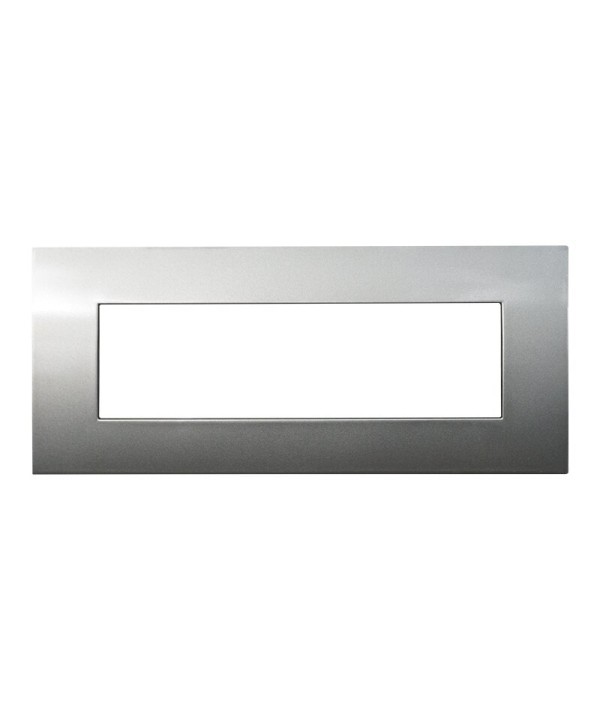ETTROIT Placca Plastica Serie Venus 7P Colore Titanio Compatibile Con Vimar Arke