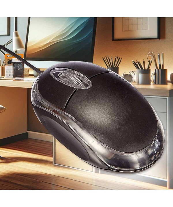 Mouse Ottico USB 2.0 Leggera e Slim da Lavoro Ufficio Viaggio Uso Personale con Cavo da 1.25 metri Modello 2964 RetroIlluminato Rosso