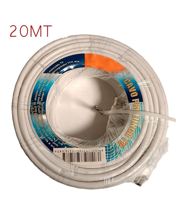 Cavo Antenna TV Coassiale Maschio Femmina 20 metri