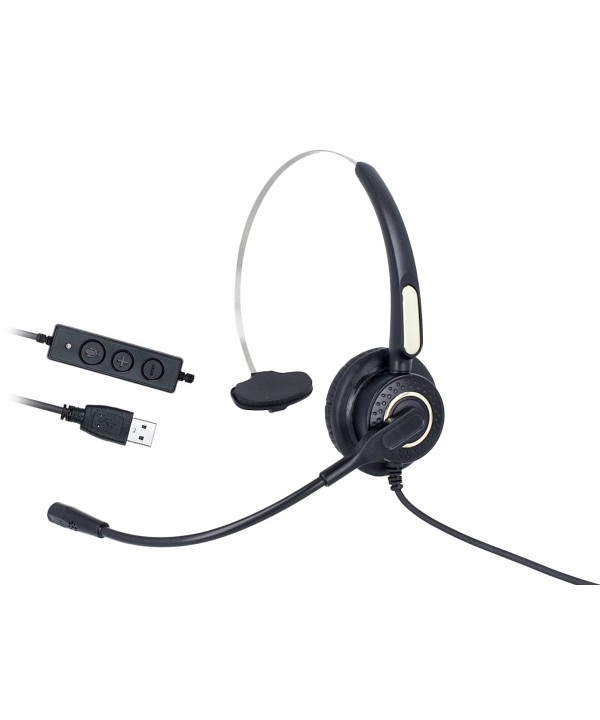 Cuffia Monoaurale Con USB Microfono Auricolare Professionale Per PC Notebook Aziendale Ufficio Call Center Skype Uso Business