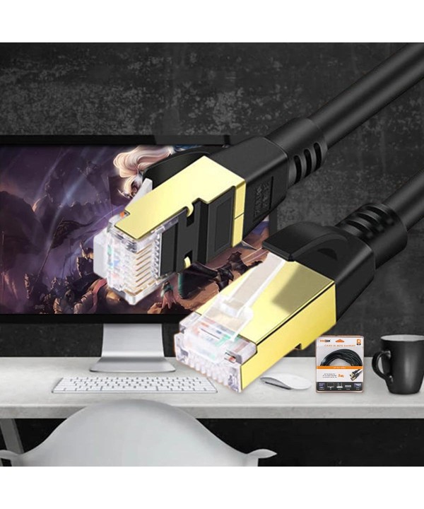 Cavo di Rete Ethernet RJ45 Cat 6 Placcato in Oro Velocita Massima di 10Gbps/100metri Banda Max 100Mhz Lunghezza Cavo 5 metri