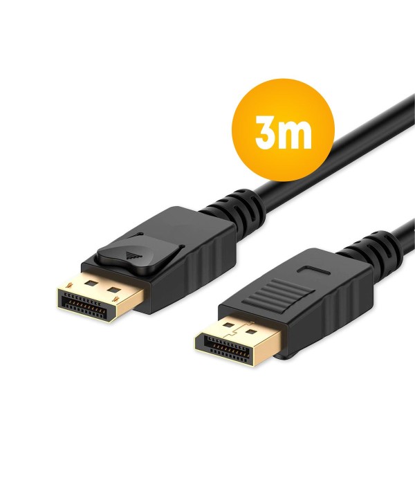 Cavo DisplayPort Placcato in Oro 4K UltraHD Audio e Video in Alta Definizione Compatibile con Monitor e Proiettori fino a 144Hz di Resoluzione 3m
