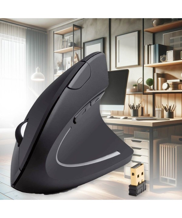 Mouse Verticale Senza Filo con 2 Tasti Laterali Tasti per DPI Max 4900 DPI