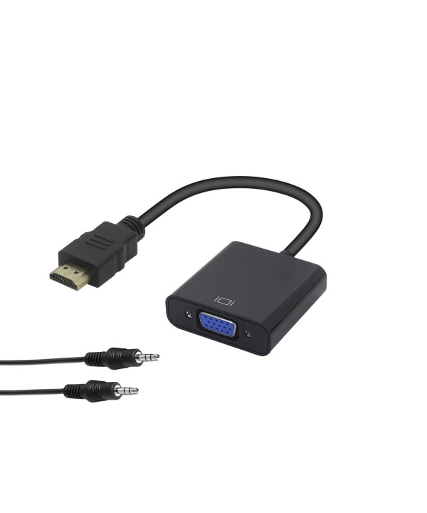 Convertitore Adattatore da HDMI a VGA HDMI Maschio a VGA Femmina con Cavo Audio