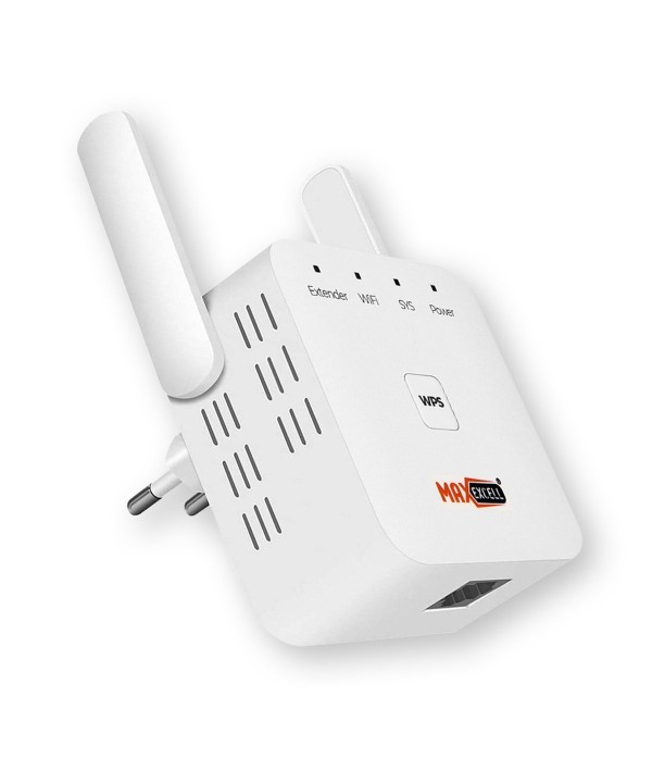 Ripetitore Wireless Wifi Extender Velocità Banda 300Mbps con Due Antenne Esterne Configurazione Facile e Veloce Bianco