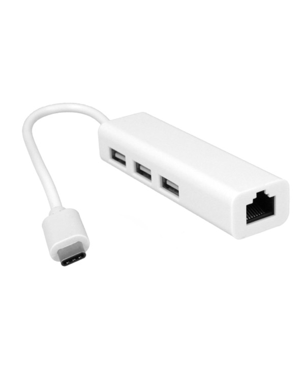 Adattatore USB C Ethernet Con 3 Porte USB-A 2.0