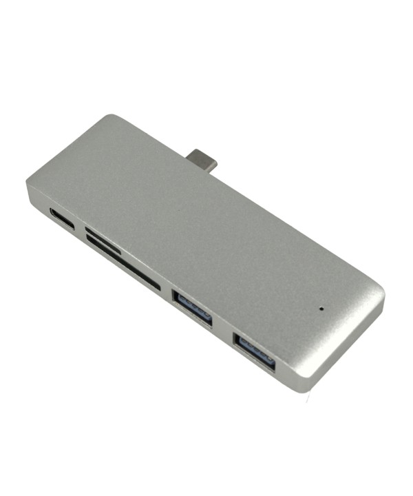 Hub USB C Con Lettore di Schede SD Micro SD + 2 Porte USB 3.0 + 1 Porta USB Type C