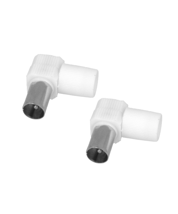 2 Pezzi Spina Connettore Coassiale Angolo Retto 90 Gradi Forma L Maschio Per Antenna TV