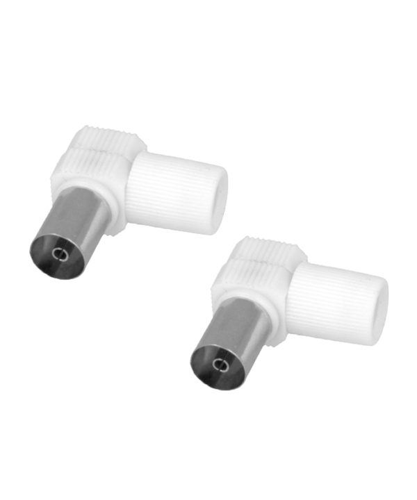 2 Pezzi Spina Connettore Coassiale Angolo Retto 90 Gradi Forma L Femmina Per Antenna TV