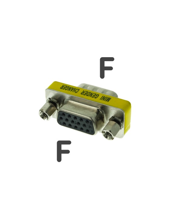 Convertitore Adattatore Video VGA 15P Da Femmina a Femmina