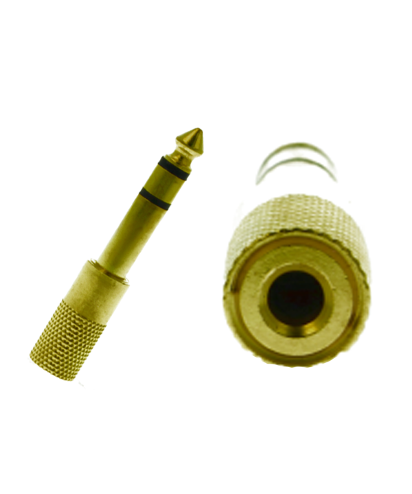 Convertitore Adattatore Audio Stereo da 6,35mm Maschio a 3,5mm Femmina Colore Oro