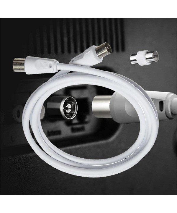 Cavo Coassiale Antenna TV con Connettore Dritto Maschio Maschio Adattatore Femmina Femmina Incluso 1.5m Supporta HD UHD 4K HDTV