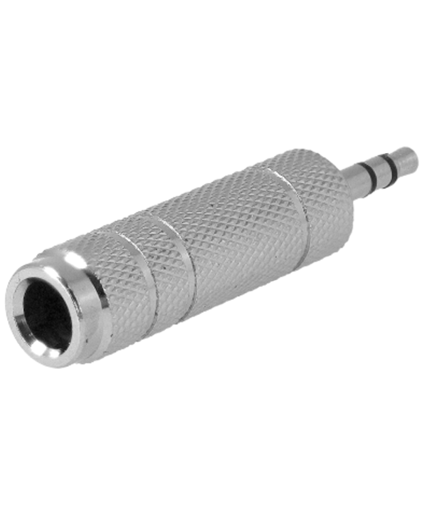 Convertitore Adattatore Audio Stereo da 3,5mm Maschio a 6,35mm Femmina Colore Argento