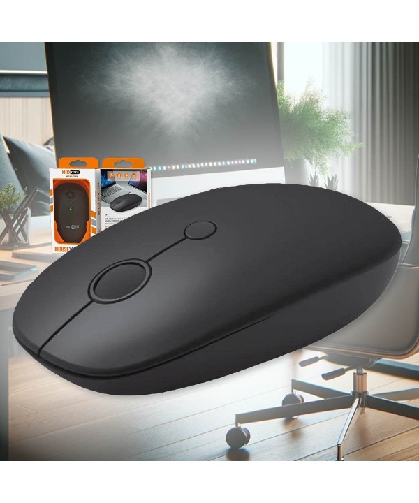 Mouse Wireless da Ufficio Lavoro Navigare Mouse Senza Filo con Design Leggera e Compatto Perfetto per Viaggio Modello Vintage Colore Nero