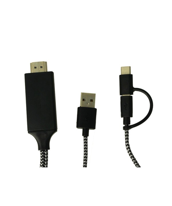Adattatore Da USB Type C e Micro USB A HDMI HDTV Cavo 2 Metri Per Smartphone Android A TV Monitor Proiettore
