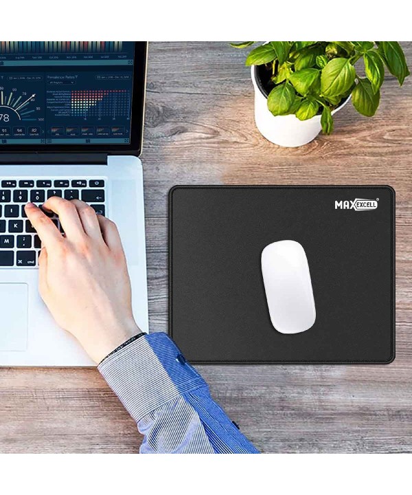 Tappetino Mouse Mousepad da Scrivania Colore Nero Misura 21 x 26 cm Fondo in Gomma Antiscivolo