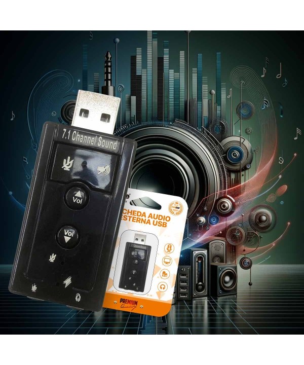 Adattatore Scheda Audio USB2.0 con Ingresso Jack 3.5mm per Cuffie e Microfono Regolabile Supporta 7.1 Audio Surround Compatibilità Universale