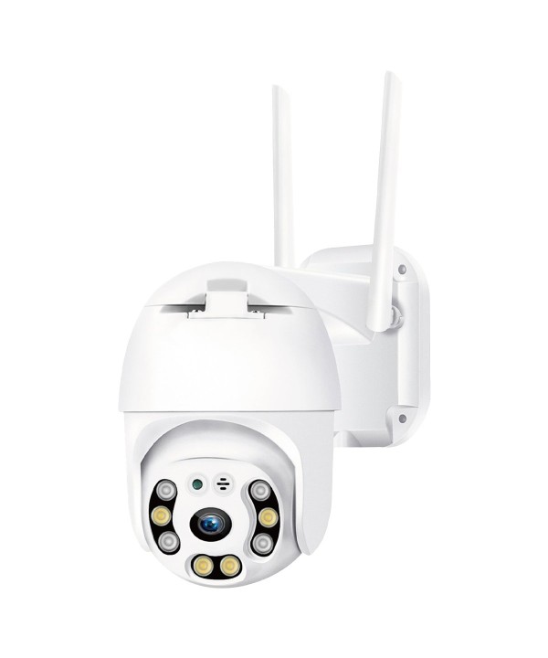 Telecamera Esterno Wi-Fi 2.4 Ghz 1080P 5.0MP Videocamera Sorveglianza con Visione Notturna Audio Bidirezionale, Rilevamento di Movimento, Copertura Visiva a 360
