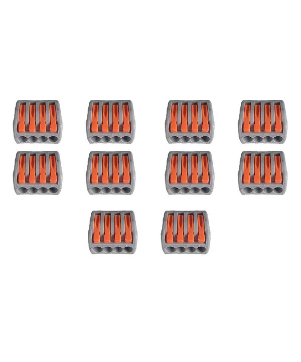 10 Morsetti A Molla Con Connettori Terminali Conduttore Per Cavi Fili Elettrici Riutilizabile Elevata Sicurezza 4P