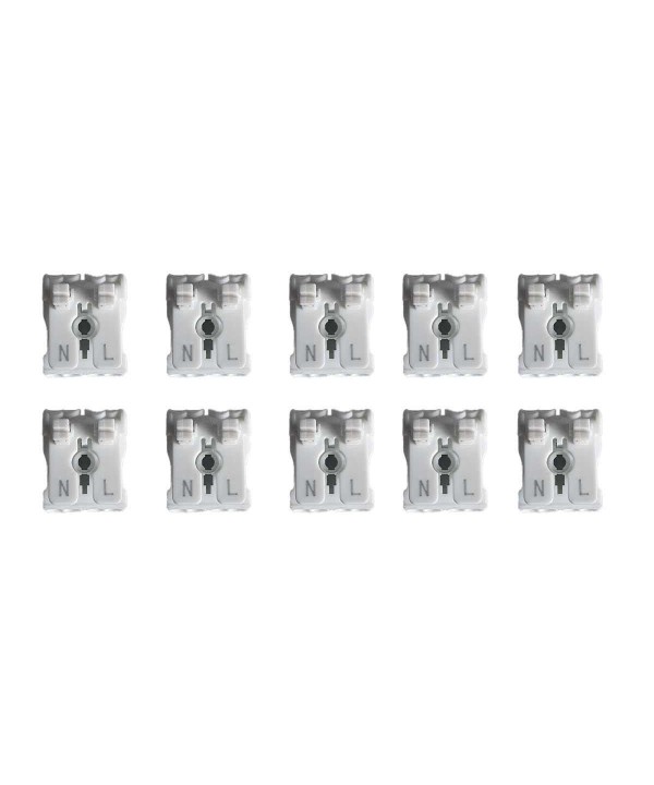 10 Morsetti a Molla Connettore Rapido Doppio Click Cavo Elettrico Morsettiera a Vite Libero Bianco 2P