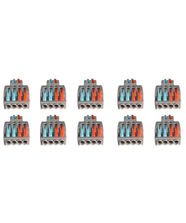 10 Sdoppiatore Elettrico Compatto Connettore Morsetto Elettrico Cavo Connettore 2P-4P