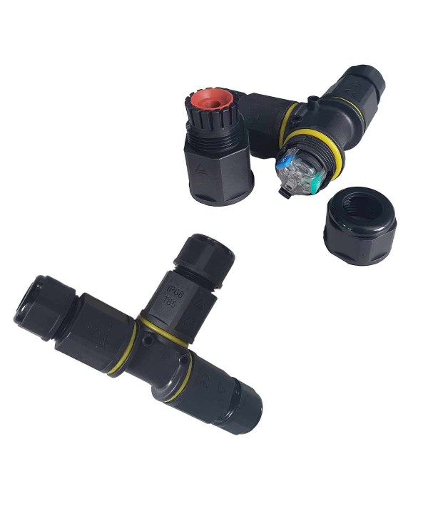 2 Connettore Veloce IP68 Forma T Senza Viti Collegamento Veloce 3 Posti Per Cavo Elettrico 6-12mm 3P 125x80x30mm
