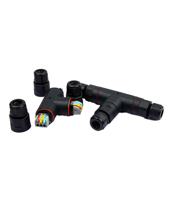 2 Connettore Veloce IP68 Forma T Senza Viti Collegamento Veloce 3 Posti Per Cavo Elettrico 6-12mm 3P 150x90x30mm