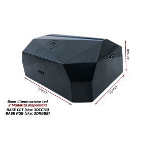 Base Luce Led CCT Carcassa Nera Ricaricabile (3DCCTB)
