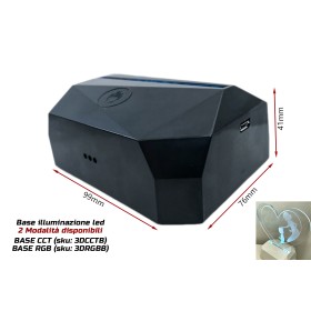 Base Luce Led RGB Carcassa Nera Ricaricabile (3DRGBB)