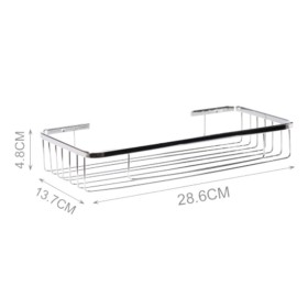 Mensola da Doccia Bagno Rettangolare in Acciaio Inossidabile con Viti di Montaggio Misura 28.6 x 13.7 x 4.8 cm