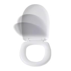 Sedile WC Copriwater Universale In Plastica Forma O Chiusura Morbida Ammortizzata 18'' 415X345mm Distanza Fori 125-180mm
