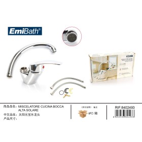 Kit Rubinetto Da Cucina Bocca Alta Con Miscelatore Misura 270x210mm Colore Argento Cromato