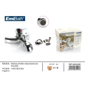 Kit Rubinetto Per Vasca Doccia Da Bagno Miscelatore Monocomando Misura 180x170x120mm Argento Cromato