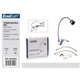 Kit Rubinetto Lavello Tubi Maniglia Flessibile Misura 530x160mm Doppio Getto