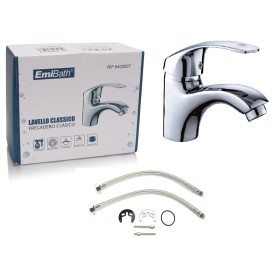 Kit Miscelatore Bagno Rubinetto Da Bagno Argento Cromato Misura 160x160mm