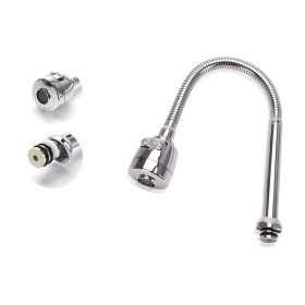 Prolunga per Rubinetto 48cm Flessibile per Rubinetto Cucina Bagno Colore Argento Acciaio Inossidabile