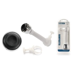 Rompigetto Aeratore Per Rubinetti Con Fascetta Ø23mm Cannucia Flessibile Lungo 7cm Colore Bianco Materiale Plastica